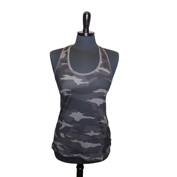 Athleta Camouflage Racer Back Tank Top Sleeveless Camo Athleisure Outdoors M - Picture 1 of 5
